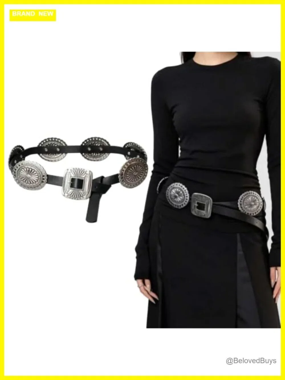 Faux Leather Western Concho Belt for Women Cowgirl Rodeo Nashville
